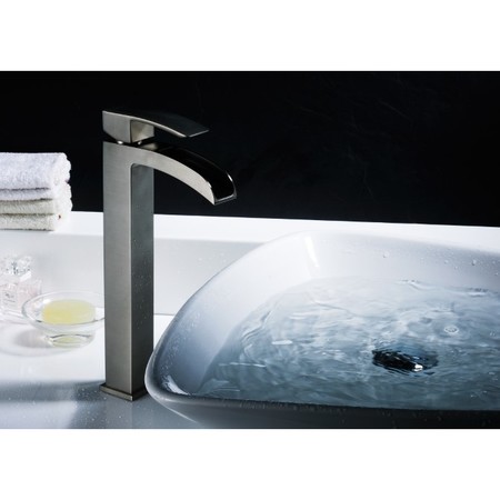 Anzzi Key Single Hole Single-Handle Vessel Bathroom Faucet in Brushed Nickel L-AZ097BN